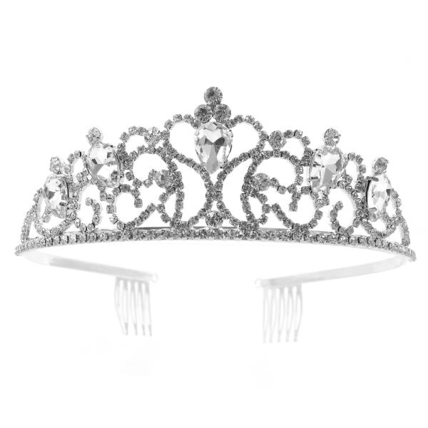 RHINESTONE PRINCESS BRIDAL WEDDING CROWN TIARA