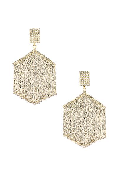 Geometric Rhinestone Dangle Earring