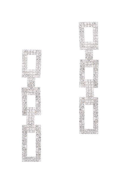 Triple Rectangle Rhinestone Earring