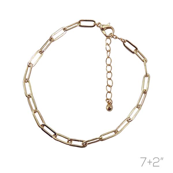 Oval Metal Chain Bracelet