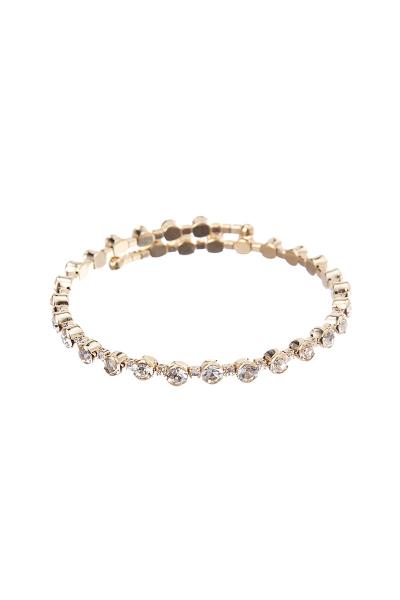 Rhinestone Line Fancy Flexible Bangle Bracelet