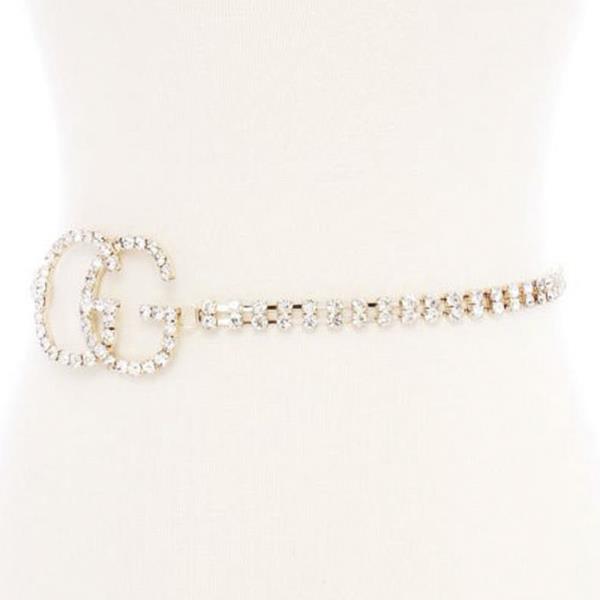 FASHION CRYSTAL RHINESTONE SIDE POINT BELT