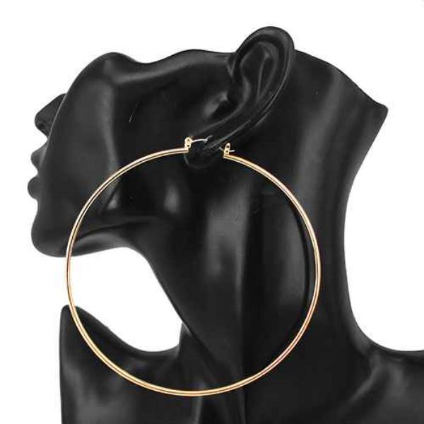 THIN METAL HOOP EARRING