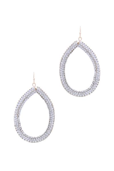 Glitter Stone Teardrop Hook Earring