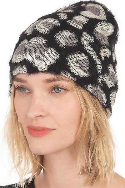 LEOPARD PATTERN SLOUCHY BEANIE