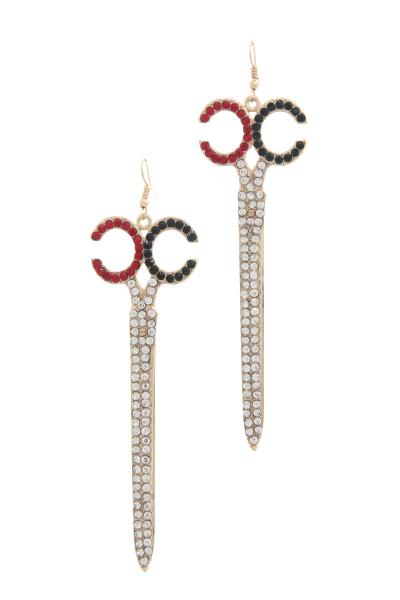 Rhinestone Drop Earring