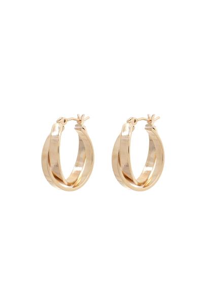 14K GOLD DIPPEED DOUBLE CIRCLE EARRING
