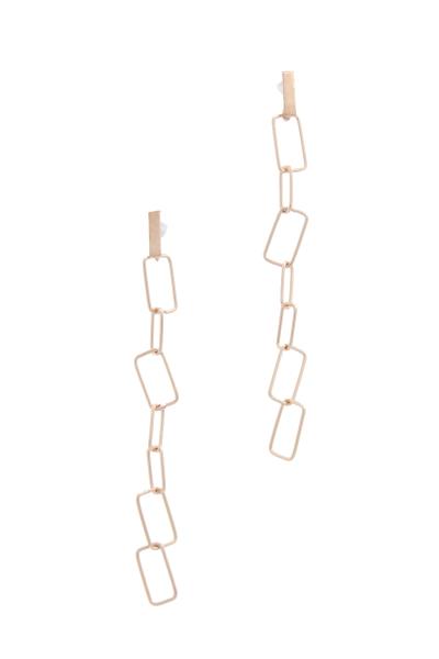 Rectangular Link Post Drop Earring