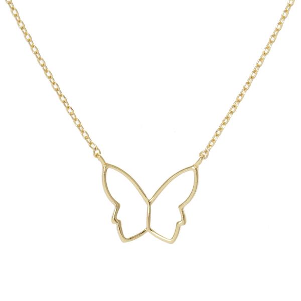 Cut Out Butterfly Charm Necklace