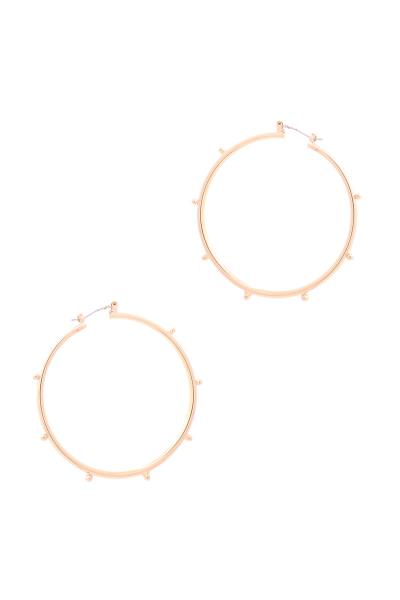 METAL BALL STUDDED HOOP EARRING