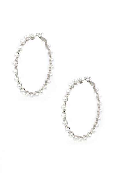 PEARL STUDDED HOOP EARRING