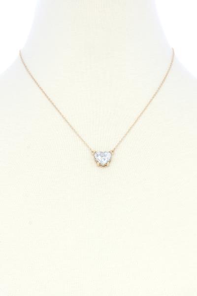 Glitter Heart Charm Necklace