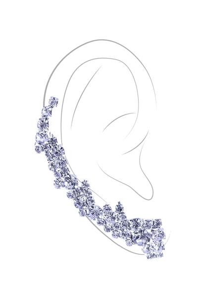 WIDE RHINESTONE EAR CUFF EARRING