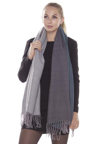 Mixed Solid Color Oblong with Fringe Scarf