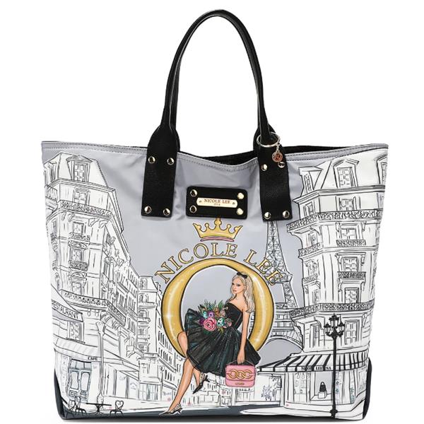 Nicole Lee PRINTED REVERSIABLE METALLIC SHOPPER BAG