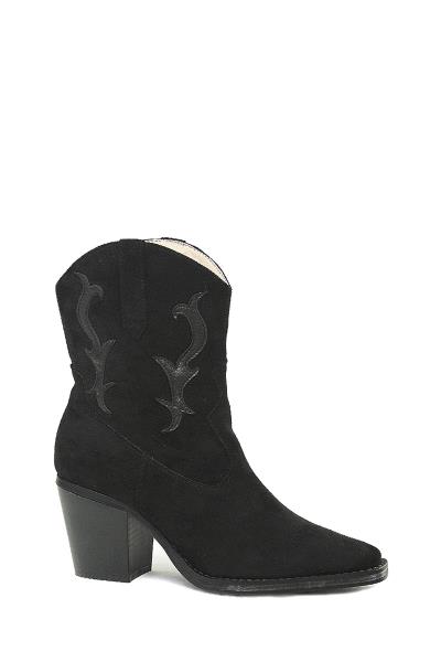 COWGIRL SNAKE AND PLAIN LEATHER STYLE WITH HEEL BOOTIE
