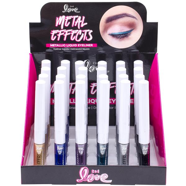 2ND LOVE METAL EFFECT METALLIC LIQUID EYELINER (24 UNITS)