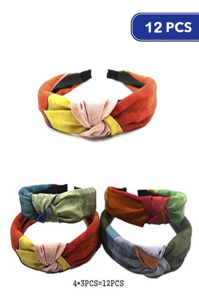 Multi Color Ribbon Hair Bow Pin 12 Pc