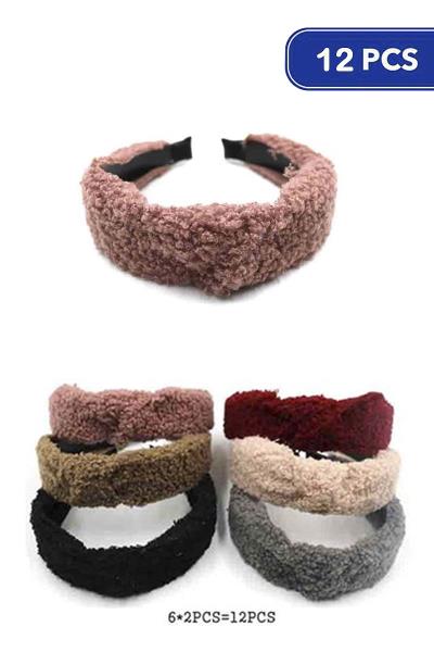 Teddy Bear Mid Knot Headband 12 Pc