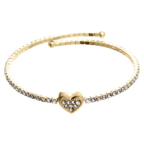 FASHION SIMPLE HEART AND RHINESTONE BRACELET