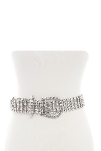 WIDE FULL RHINESTONE BUCKLE BELT