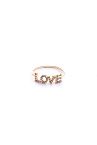 Love, Xoxo Rhinestone Letter Single Ring