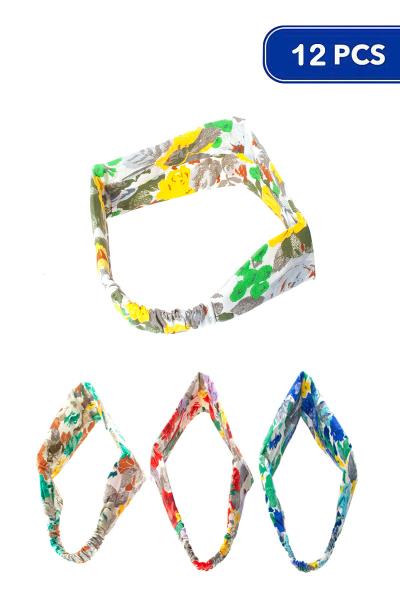 Floral Padded Headband 12PC