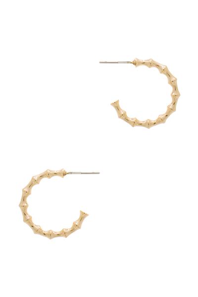 METAL BAMBOO OPEN HOOP EARRING