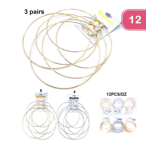 Metal Hoop Earring (12 Units)
