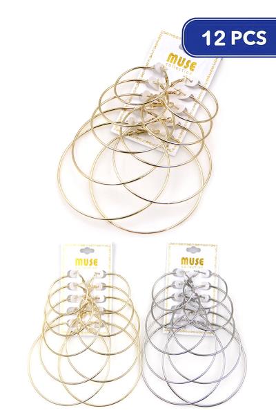 Metal Hoop Earring (12 Units)