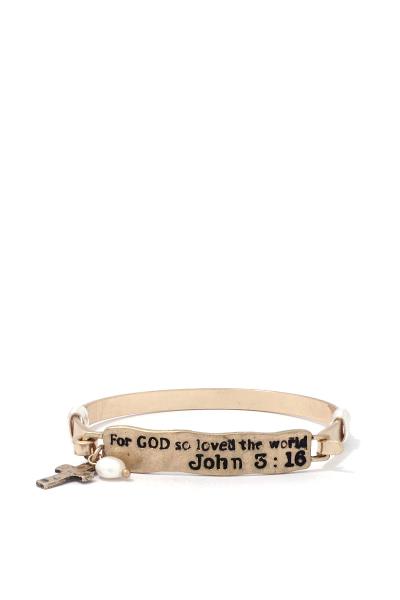 "John 3=16" Engraved Metal Bracelet