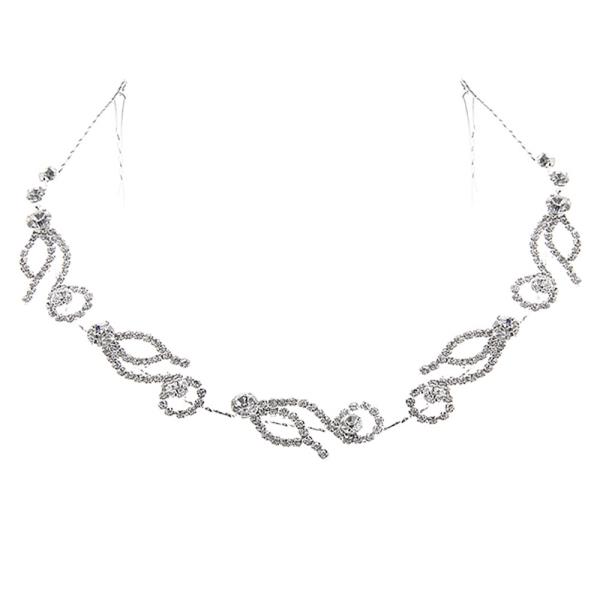 RHINESTONE LEAF CIRCLE HAIR VINE ACCESSORY