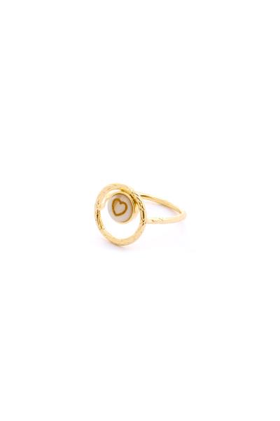 Metal Round Heart Ring