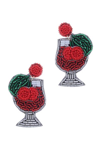 Seed Bead Cocktail Dangle Earring