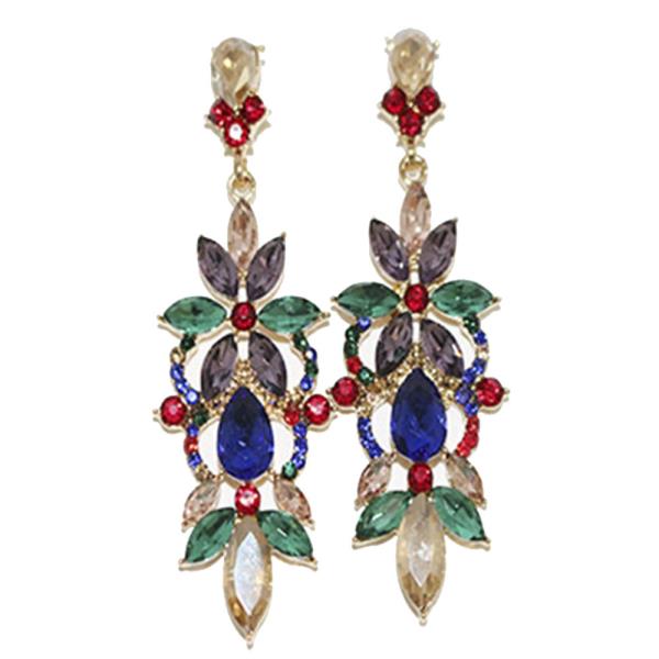 Flower Rhinestone Dangle Earring