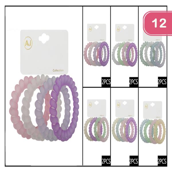 Swirl Hair Tie 4 Pc Set (12 Units)