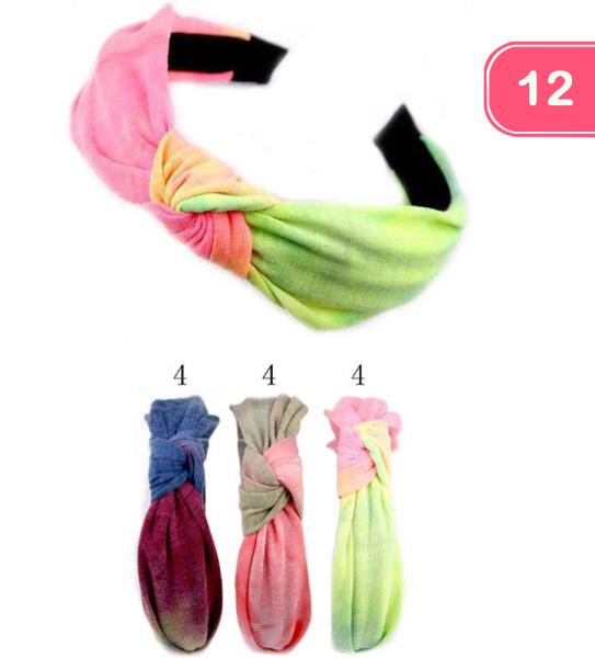 Tie Dye Mid Knot Headband (12 Units)