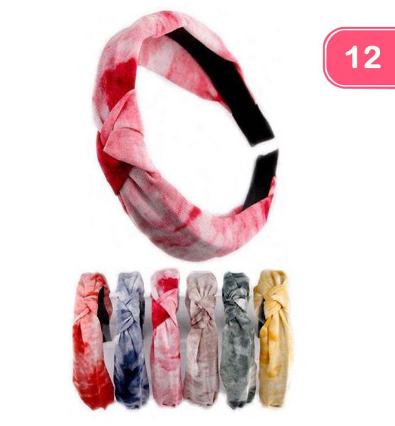 Tie Dye Mid Knot Headband (12 Units)