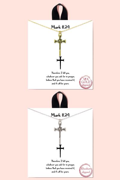 BLB MARK 11 24 CROSS MESSAGE NECKLACE