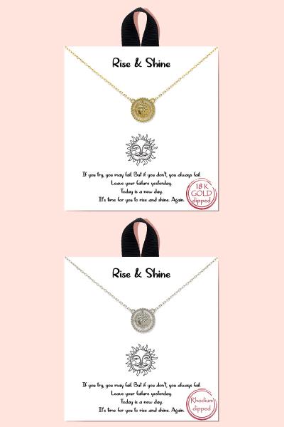 BLB Rise and Shine Sun Message Necklace