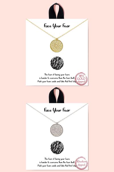BLB Face Your Fear Circle Pendant Necklace