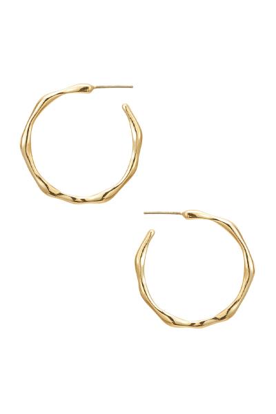 METAL MOLTED WAVY CUT ROUND EARRING