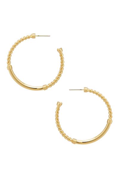 FASHION METAL DOUBLE SIDED TWIST EARRING