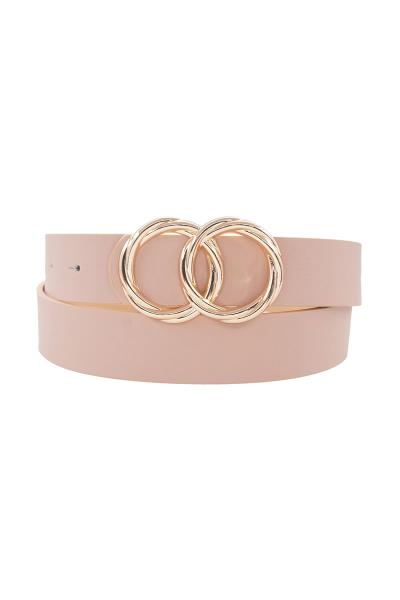 LONG TWIST DOUBLE CIRCLE BUCKLE BELT