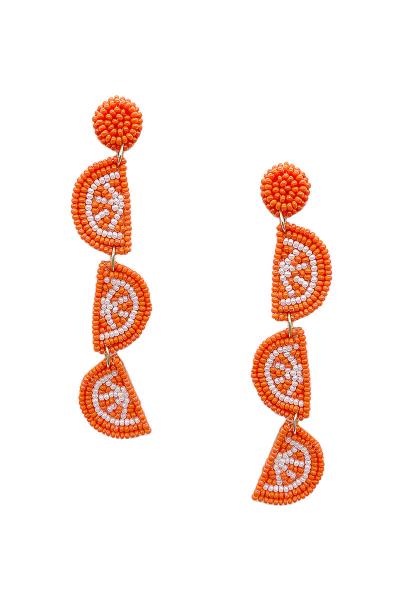 Triple Fruit Drop Seed Bead Earring