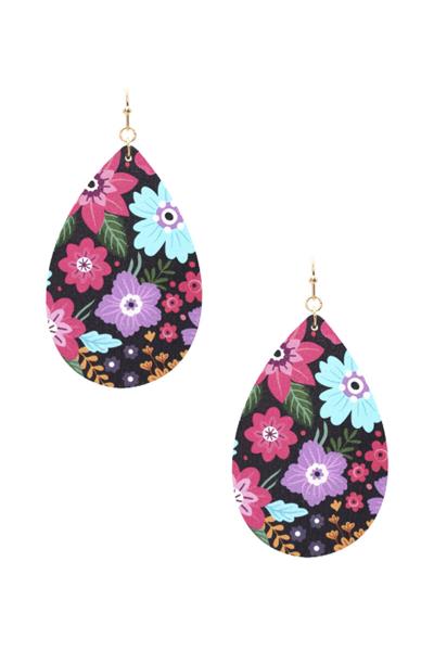 Metal Flower Dangle Earring