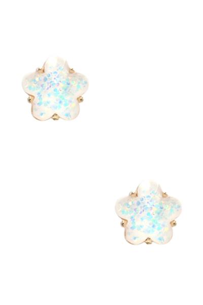 Flower Glitter Stud Earring