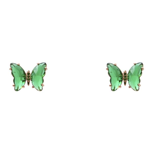 Color Clear Butterfly Stud Earring