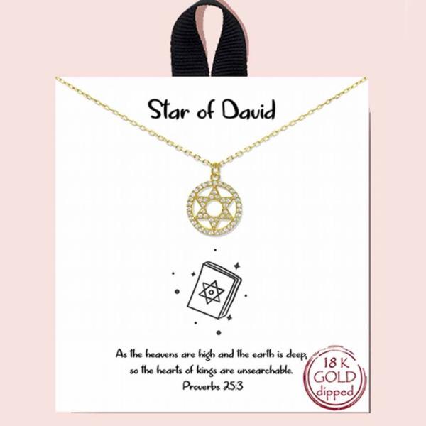 18K GOLD RHODIUM DIPPED STAR OF DAVID NECKLACE