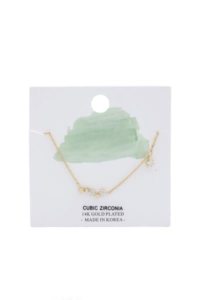 DAINTY STAR CHARM CUBIC ZIRCONIA CRYSTALS NECKLACE